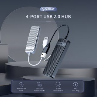 Orico хъб USB2.0 HUB 4 port White - FL02-WH