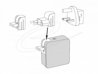 Delock Зарядно устройство GaN, 2 x USB-C, PD 65 W, адаптер за EU / US / UK