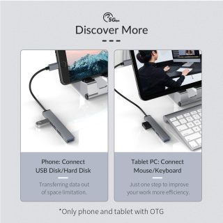 Orico хъб USB3.0/2.0 HUB 4 port - Type-C input - AH-13-GY