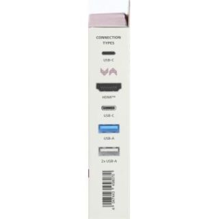 USB-C, 5-портов хъб, 3х USB-A,1x USB-C, HDMI,4К, Черен