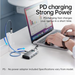 Orico докинг станция Docking Station Type-C - PW11-6PR-GY-EP - HDMI x 1, USB-C x 1, USB3.0 x 3, USB-C PD100W x 1, LAN x 1 (1Gbps)