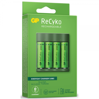 Зарядно у-во GP BATTERIES B421  210AAHCE-EB4+4 AA NiMH 2100mAh