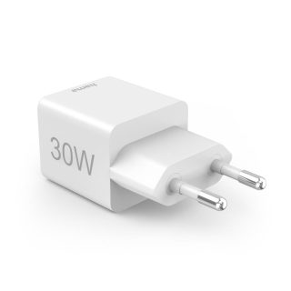 HAMA Бързо мини зарядно, 30 W, 1x USB-C, 1x USB-A, PD, бял