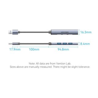Vention хъб USB3.0 HUB 4 port Aluminium - CKOHB