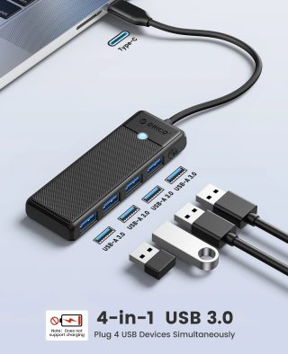 Orico хъб USB3.1 HUB Type-C - 4 x USB3.0 - PAPW4A-C3-015-WH