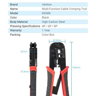 Vention Клещи за кримпване  Multi-Fuction Crimping Tool - KEAB0