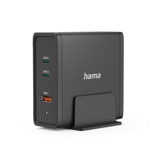 HAMA Зарядна станция 140W, USB-C, 3 порта, GaN, Power Delivery (PD)