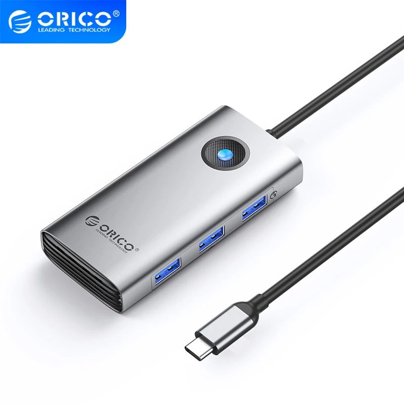 Orico докинг станция Docking Station Type-C - PW11-6PR-GY-EP - HDMI x 1, USB-C x 1, USB3.0 x 3, USB-C PD100W x 1, LAN x 1 (1Gbps)