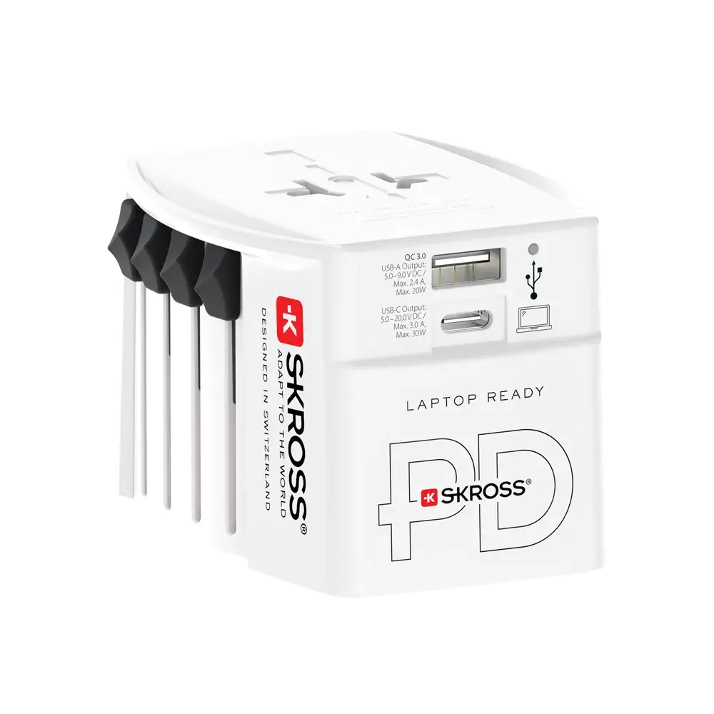 Skross универсален адаптер 220V , 30W, бял