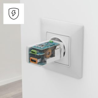 HAMA Бързо мини зарядно, 45 W, 1x USB-C - 1x USB-A, PD, бяло