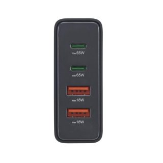HAMA Зарядна станция 65 W, GaN, Fast Charger, 2 x USB-C, 2 x USB-A, PD
