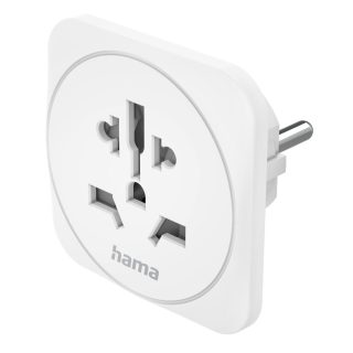 Travel Adapter тип E и F, 3-пинов, универсален, от цял ​​свят към Европа, бял