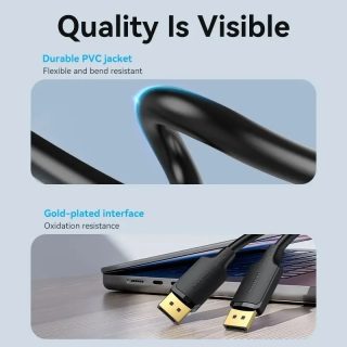 Vention Кабел Cable - Display Port v1.2 DP M / M Black 4K 3.0M - HAKBI