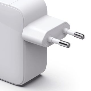 HAMA Бързо зарядно, 30 W, GaN, 2x USB-C, с разтегателен кабел 0.7м, бял