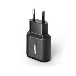 Зарядно HAMA 220V, 2 x USB-A, 12W, Черен