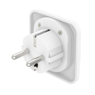Travel Adapter тип E и F, 3-пинов, универсален, от цял ​​свят към Европа, бял