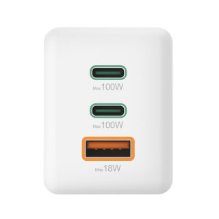 HAMA Комплект Бързо зарядно и кабел за зареждане, 100 W GaN, 2x USB-C PD, 1x USB-A QC