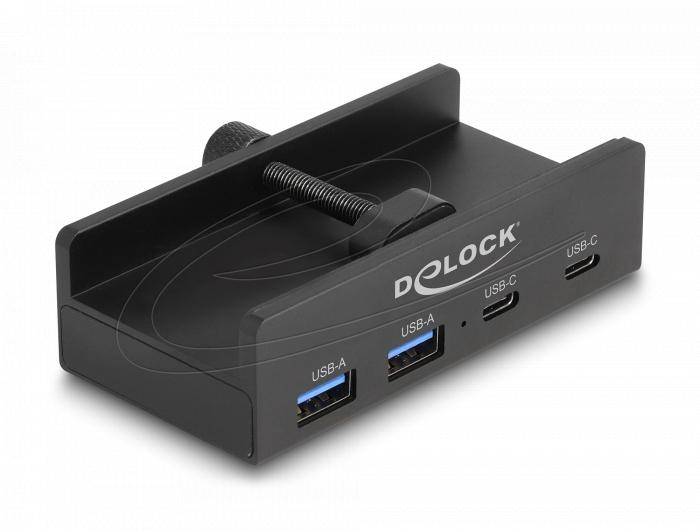 Delock USB Хъб, 4 порта, 5 Gbps, 2 x USB-A, 2 x USB-C
