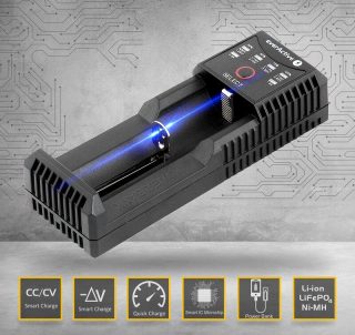 Зарядно устройство за LiIon/NiMh батерии 3,7v/1.2v универсално 1 гнездо USB Type C UC-100C EverActive