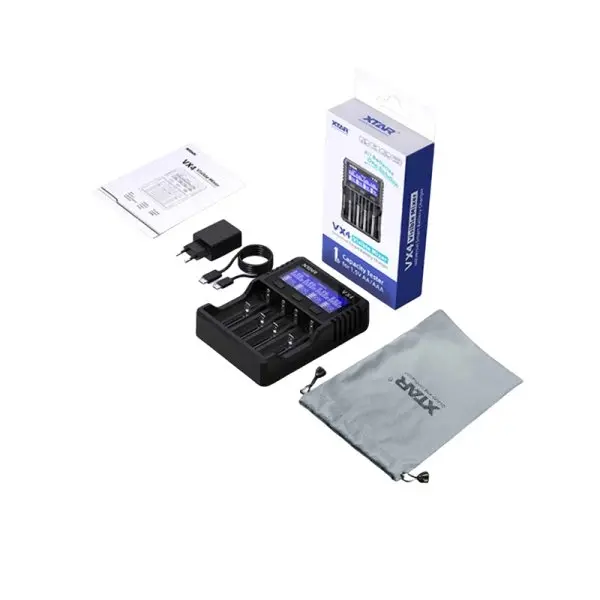 Зарядно устройство за NIMH/LiIon батерии 4 гнезда LCD дисплей USB VX4 SET  XTAR