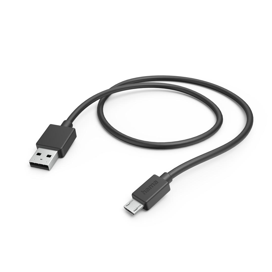 HAMA Кабел USB-A - Micro-USB, 1 m, черен