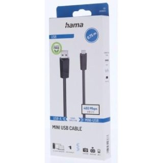 HAMA Кабел USB Mini-B - USB-A, 480 Mbit/s, 0.75 m